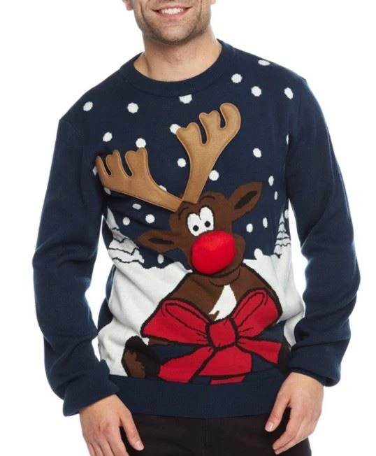 Long Sleeve Jacquard Round Neck 100% Cotton Knitwear Family Christmas Sweater